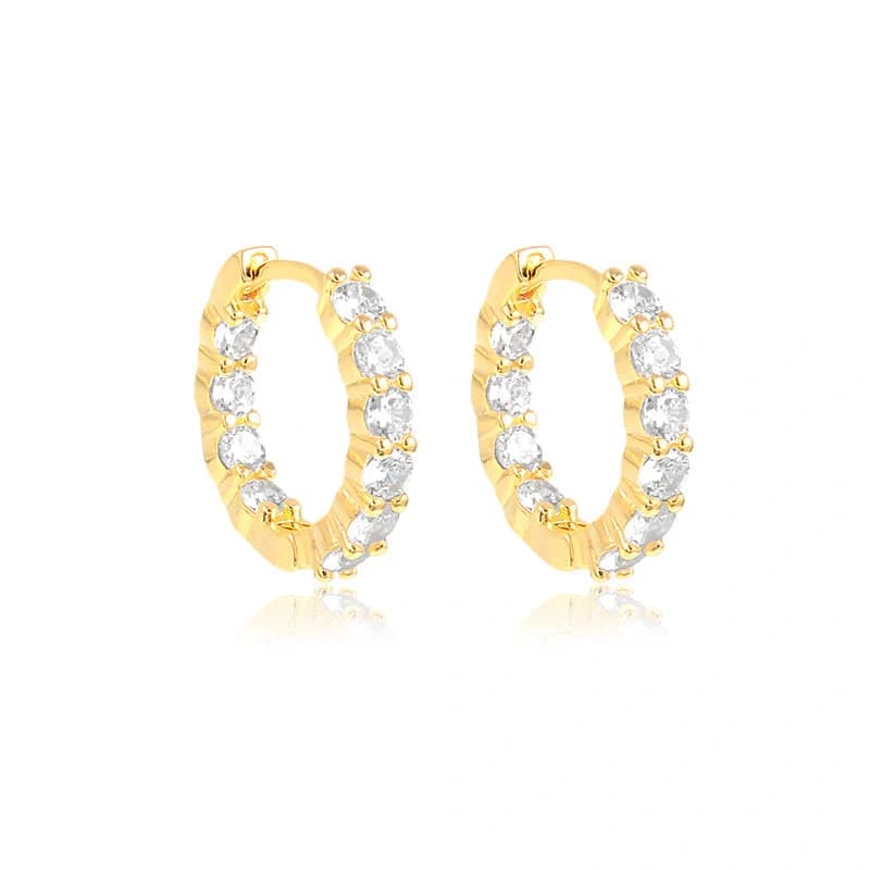 ARGOLA RIVIERA 2 CM BANHADO A OURO 18K